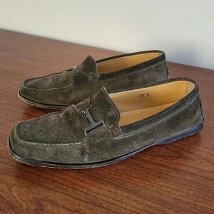 Tod’s Buckle Slip-On Suede Square Toe Drivers Loafers(7.5)